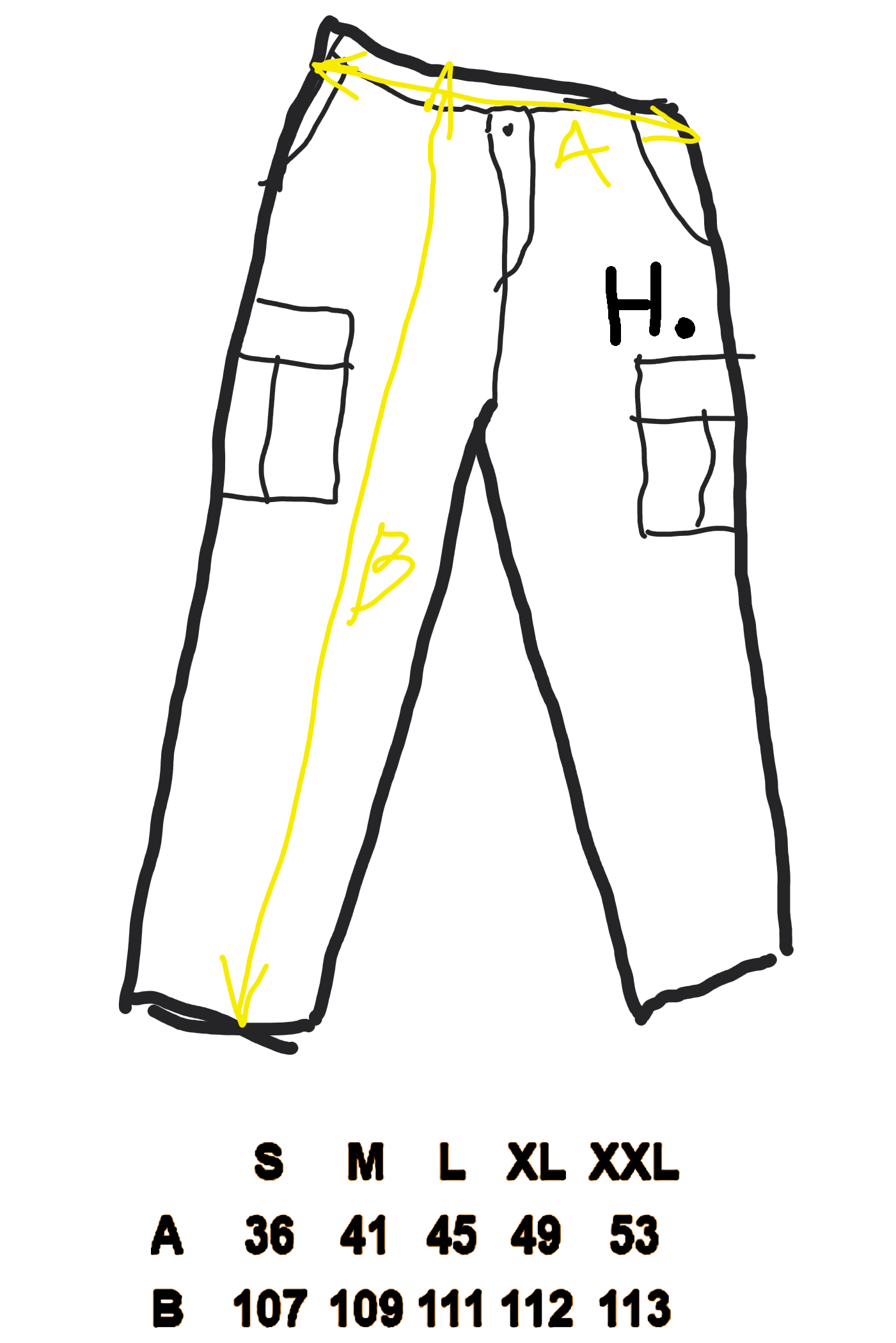 Reworked Double Cargo Pants 2.0 Yellow/Woodland