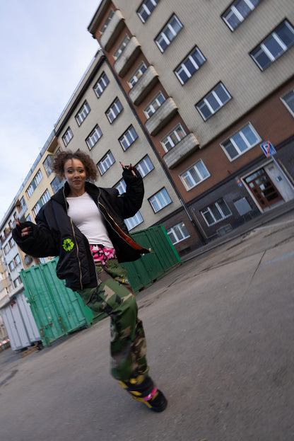 "Fly High" Jacket Green World - Black/Orange