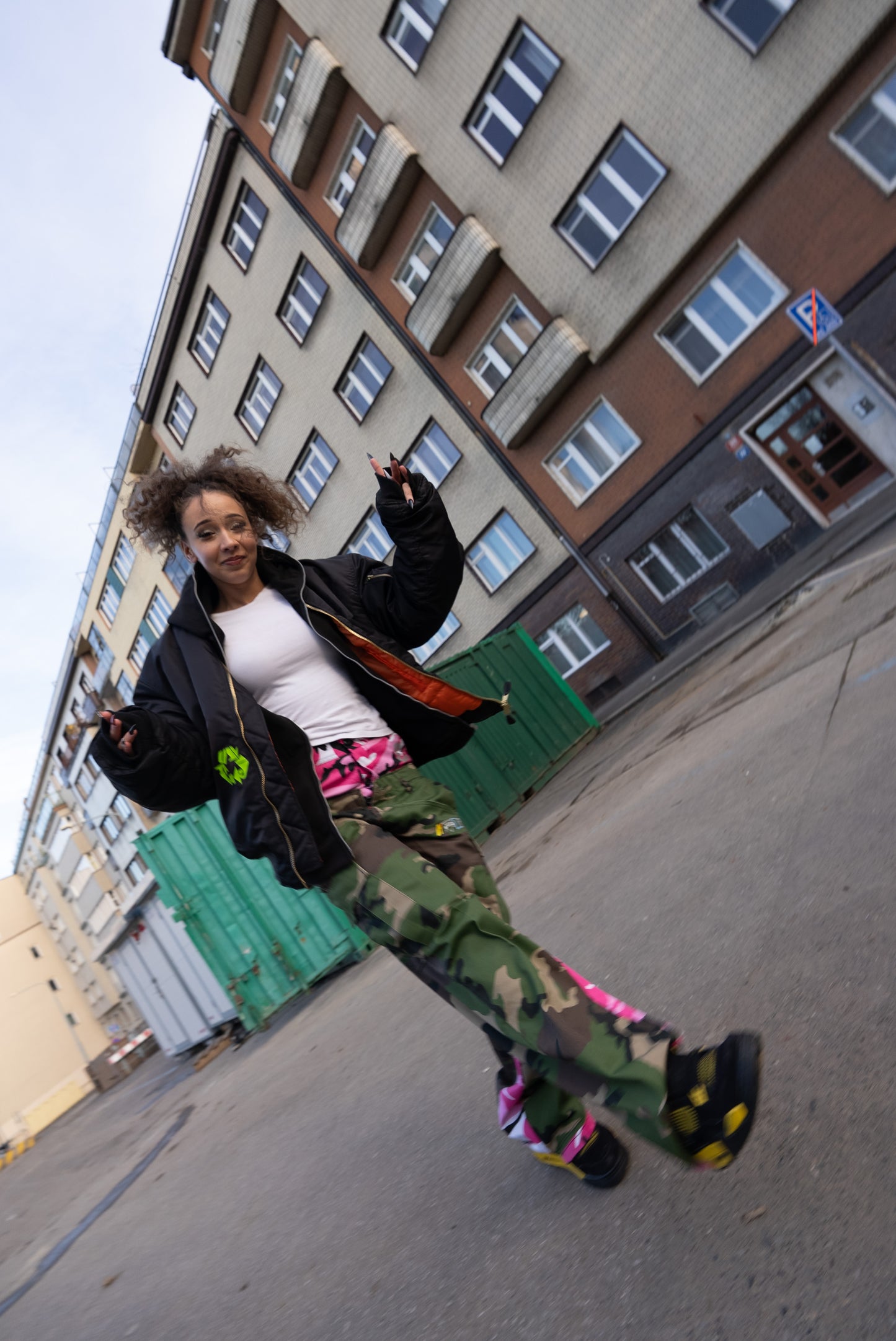 "Fly High" Jacket Green World - Black/Orange