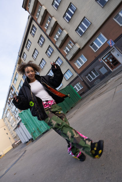 "Fly High" Jacket Green World - Black/Orange