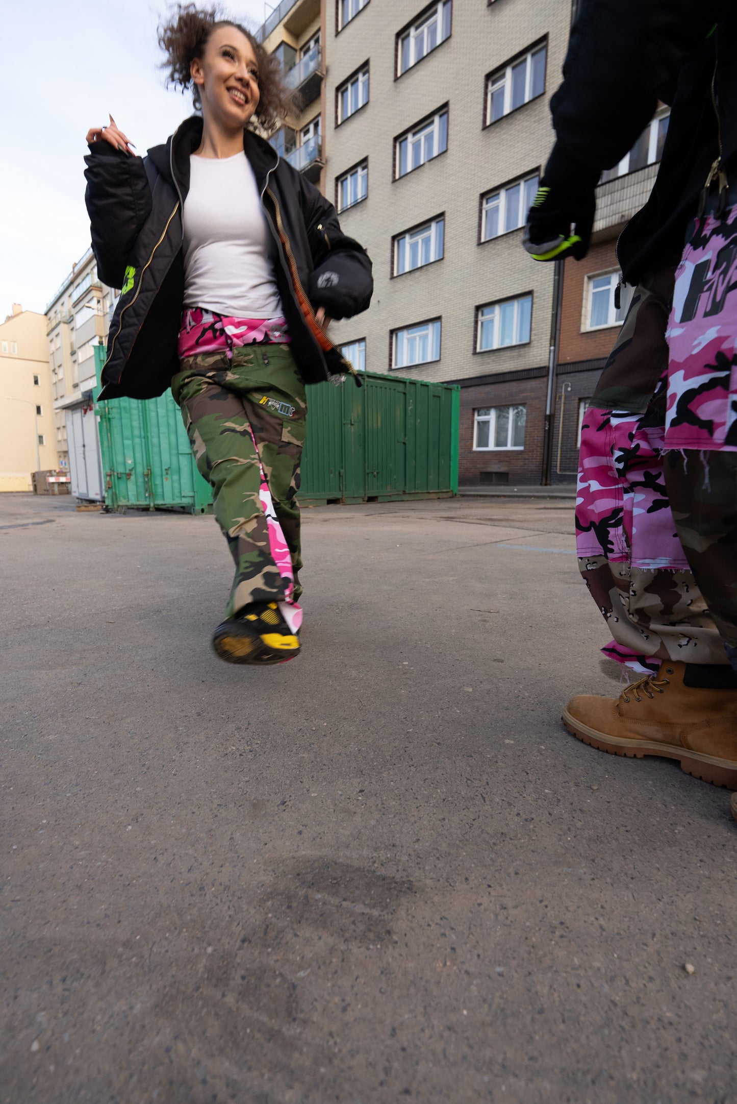 Reworked Double Cargo Pants 2.0 Pink/Woodland