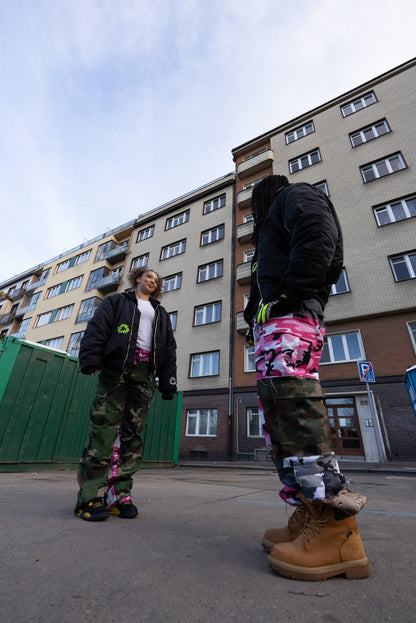 Reworked Double Cargo Pants 2.0 Pink/Woodland
