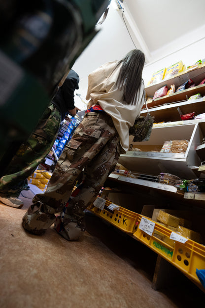 Reworked Double Cargo Pants 2.0 Blue-Red/Desert