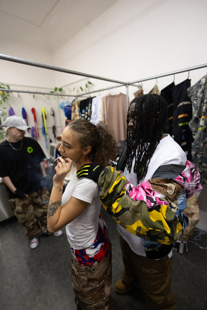 Reworked Double Cargo Pants 2.0 Blue-Red/Desert