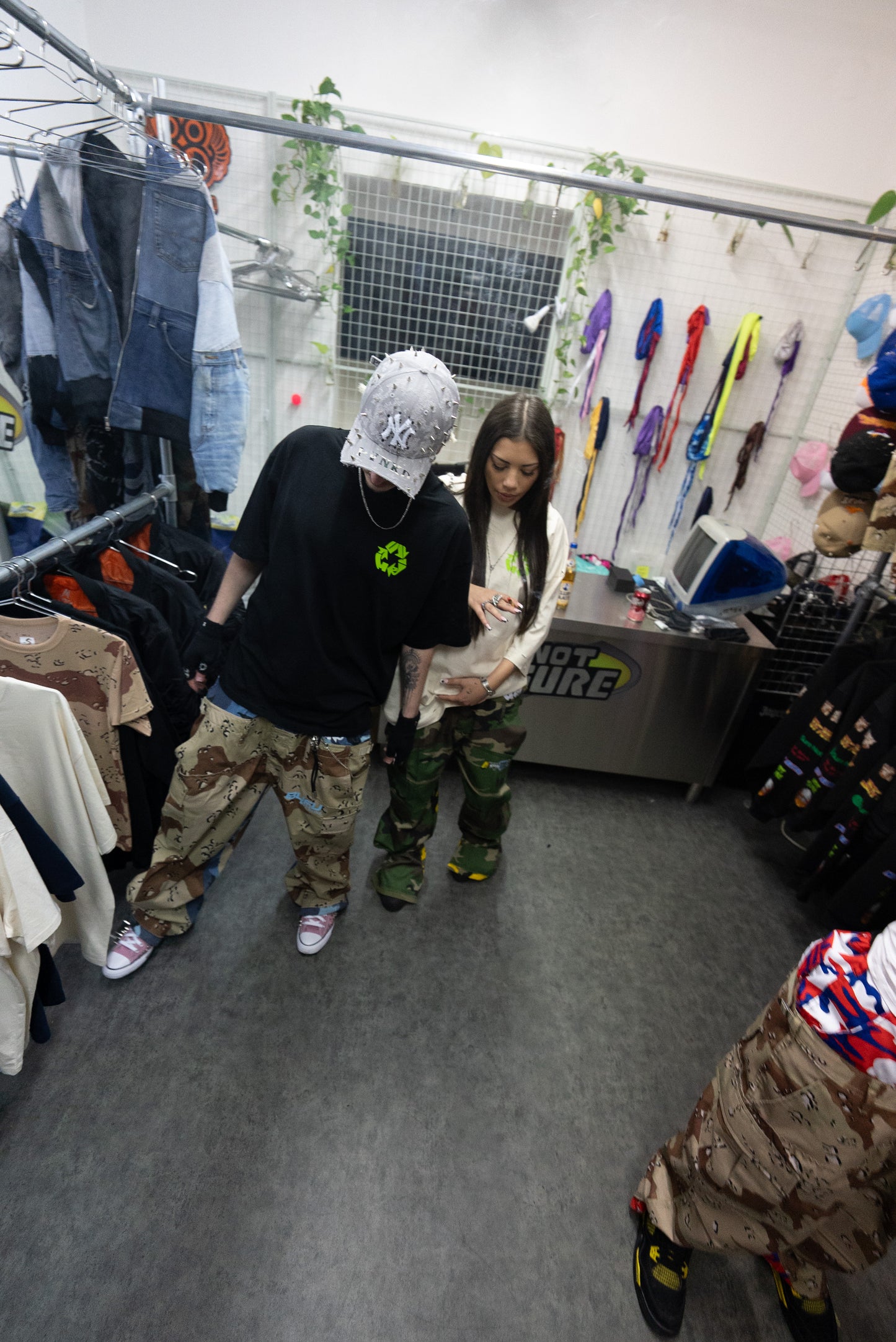 Reworked Double Cargo Pants 2.0 Blue-Red/Desert