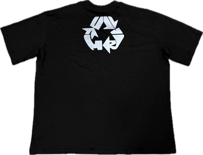 Green World Distressed Tee Black