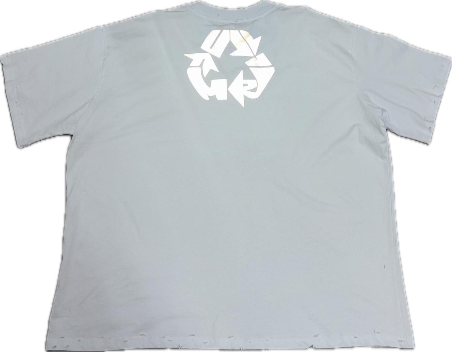 Green World Distressed Tee White
