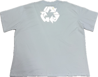 Green World Distressed Tee White
