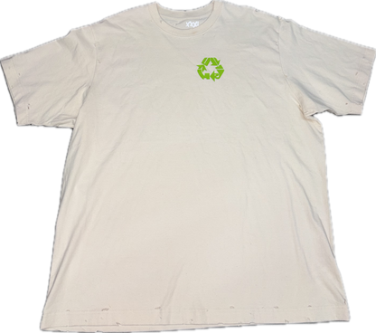 Green World Distressed Tee Beige