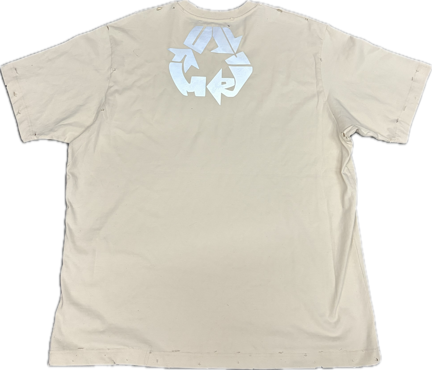 Green World Distressed Tee Beige