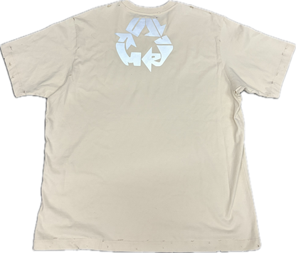 Green World Distressed Tee Beige