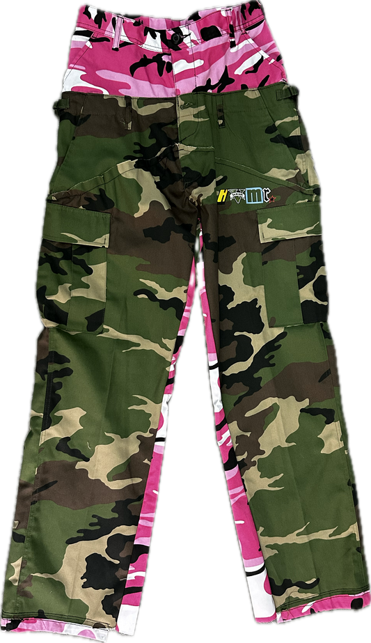 Reworked Double Cargo Pants 2.0 Pink/Woodland