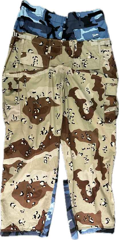 Reworked Double Cargo Pants 2.0 Blue/Desert