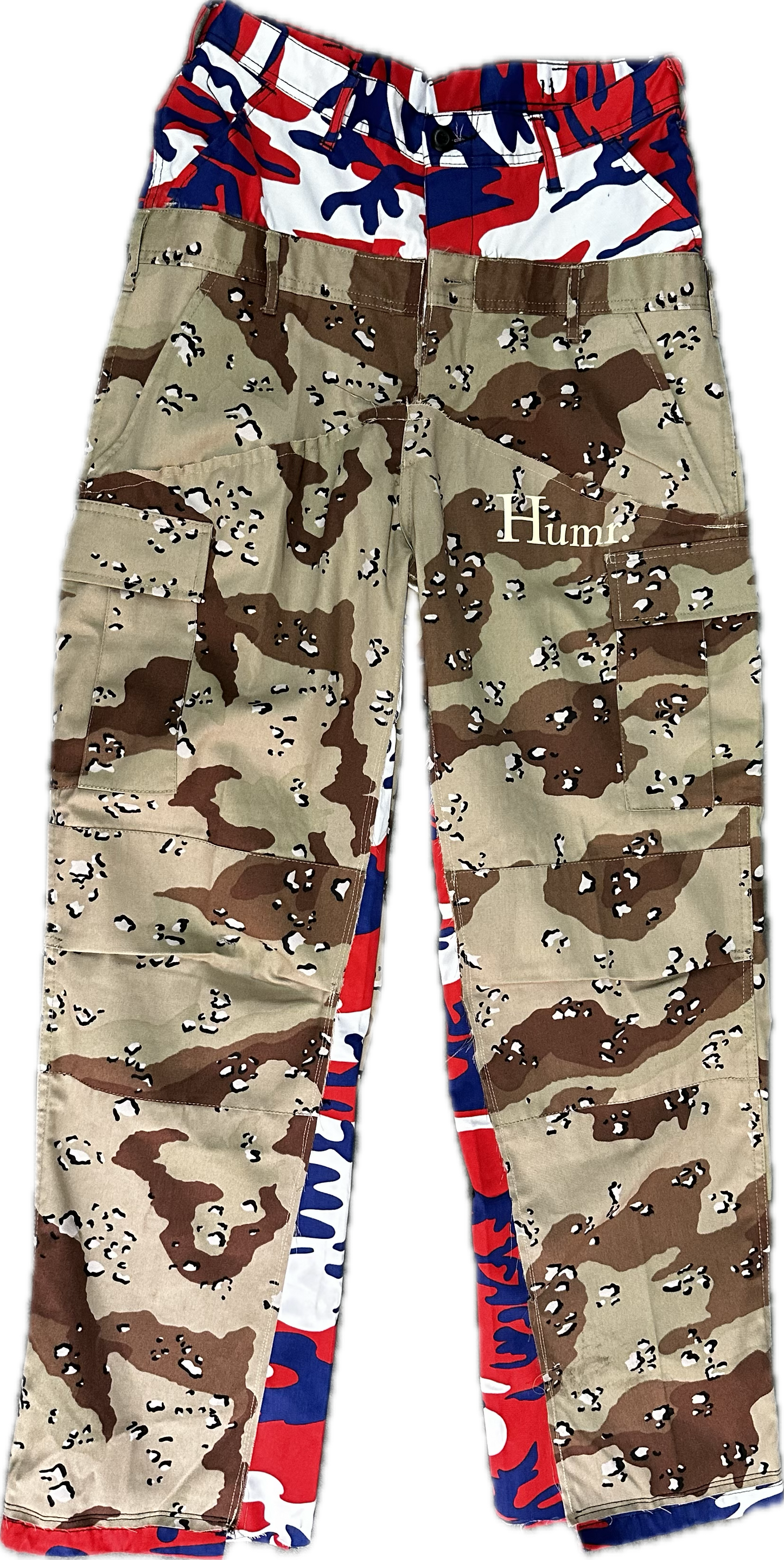 Reworked Double Cargo Pants 2.0 Blue-Red/Desert