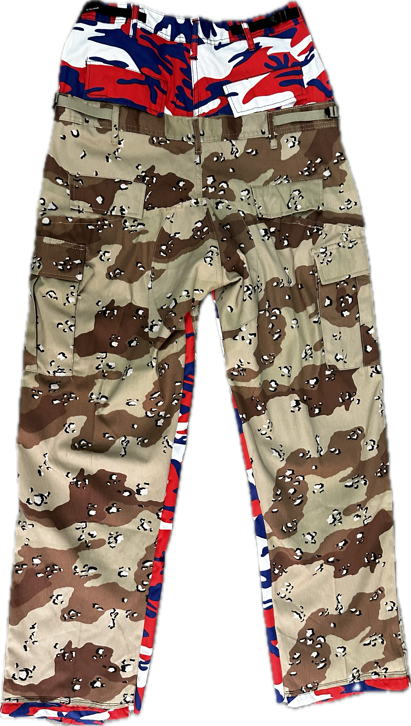 Reworked Double Cargo Pants 2.0 Blue-Red/Desert