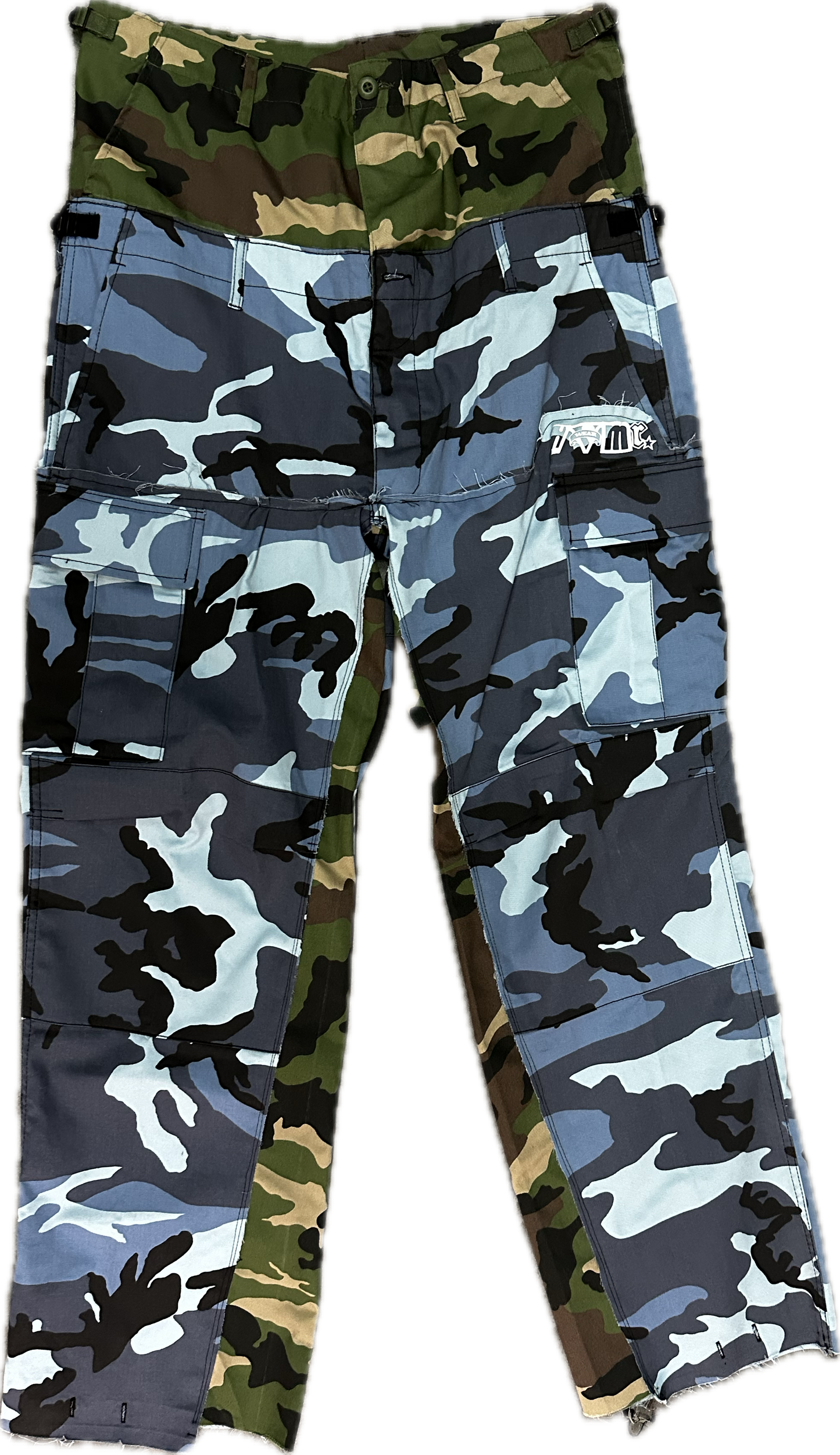 Reworked Double Cargo Pants 2.0 Woodland/Blue