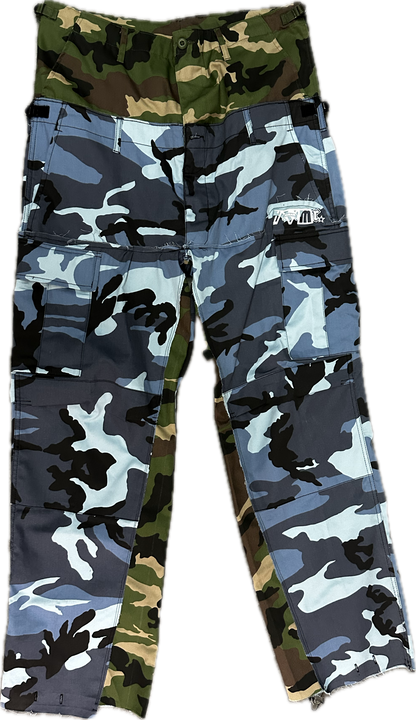 Reworked Double Cargo Pants 2.0 Woodland/Blue