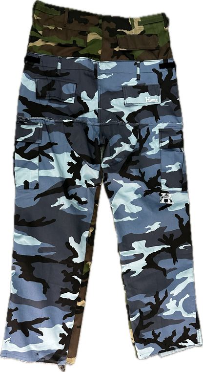 Reworked Double Cargo Pants 2.0 Woodland/Blue